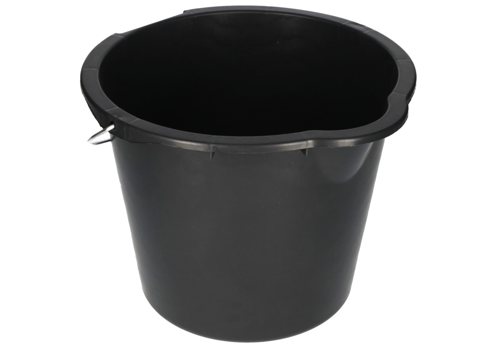 Plastový kbelík z recyklovatelného polyethylenu, 12 litrů, černý, BJ = 10 kusů - 7