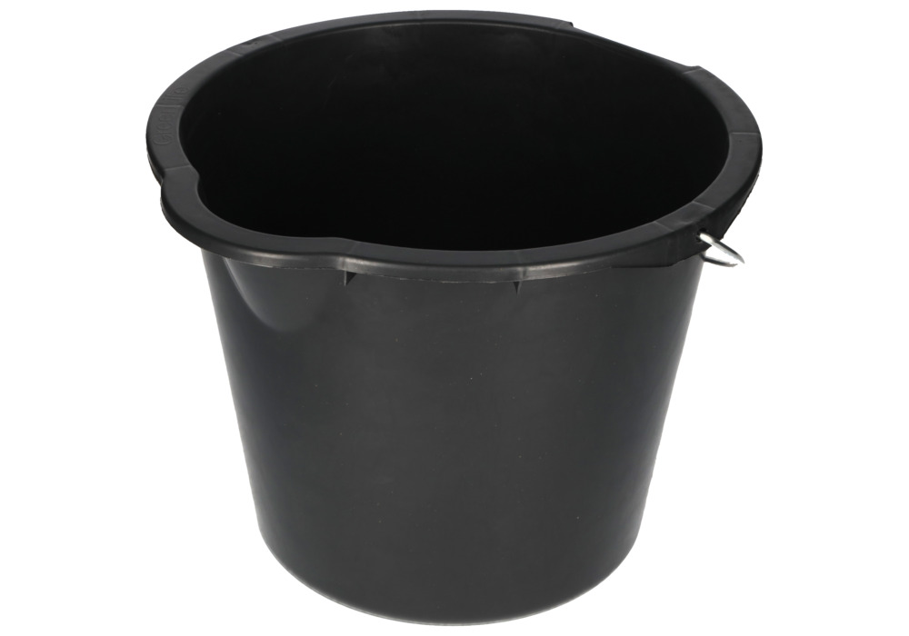 Plastový kbelík z recyklovatelného polyethylenu, 12 litrů, černý, BJ = 10 kusů - 4