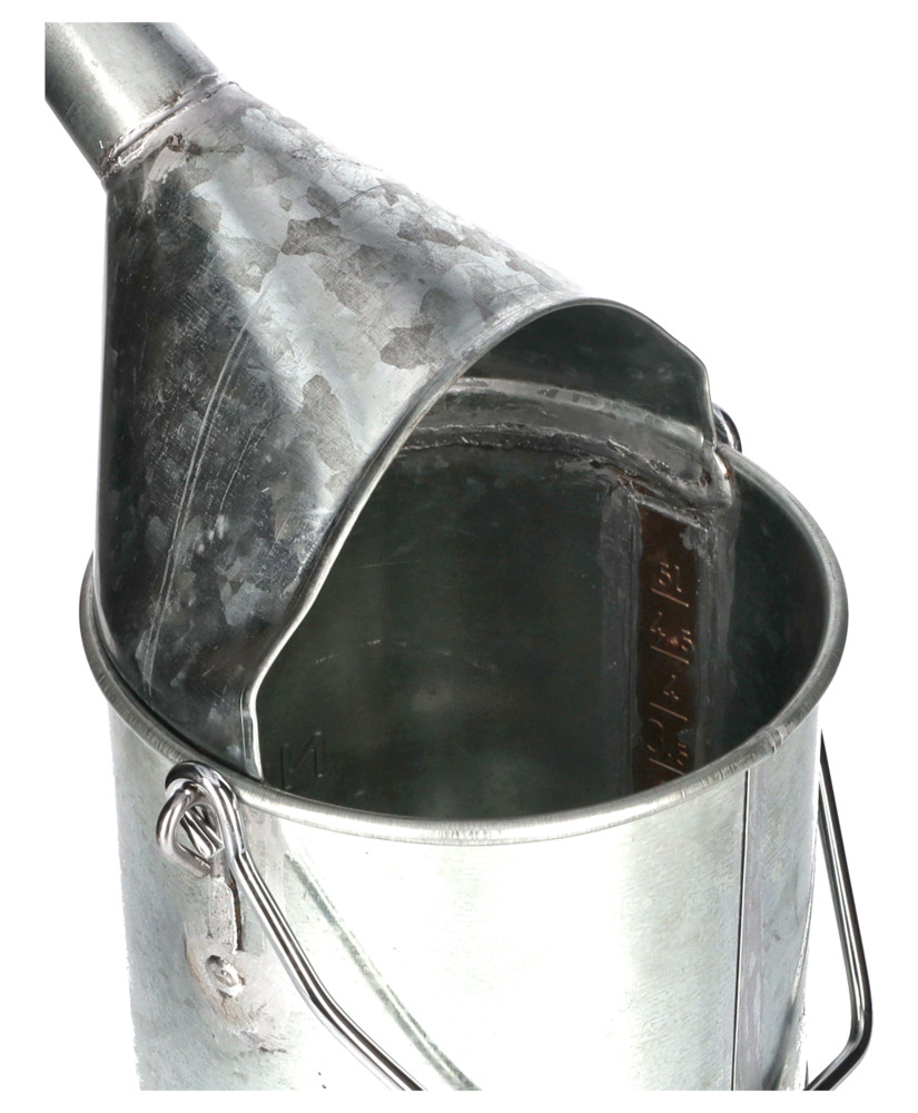 Cubo de medición en chapa de acero galvanizado con escala interior, volumen 5 litros - 5