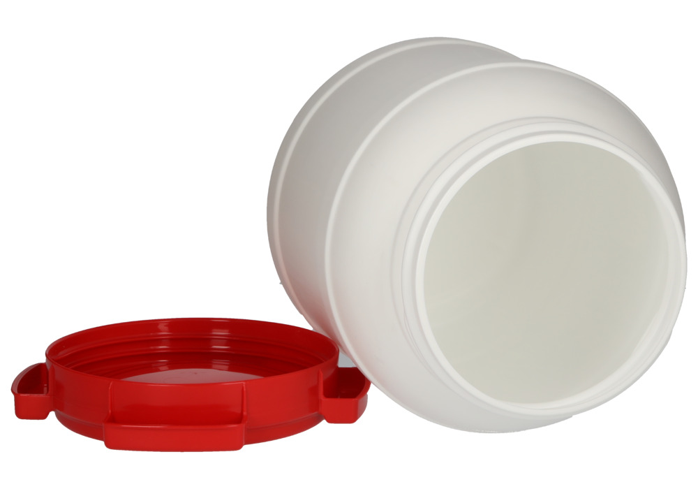 Wijdhalsvat WH 6, van polyethyleen (PE), 6,4 liter inhoud, wit/rood - 11