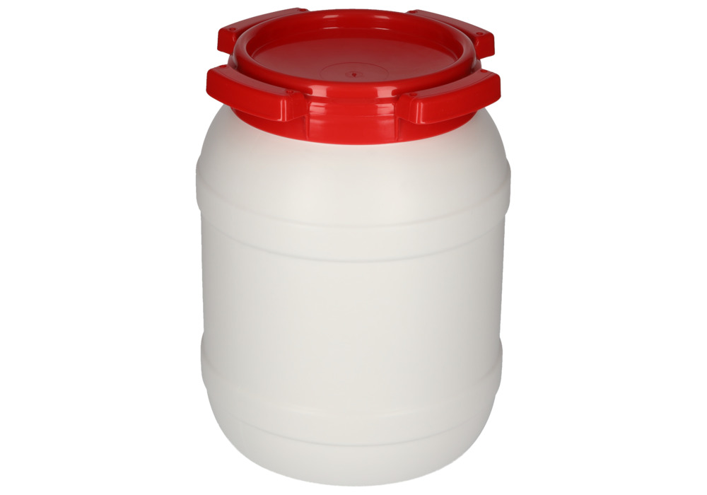 Behållare med stor öppning WH 6 av polyetylen (PE), volym 6,4 liter, vit/röd - 10