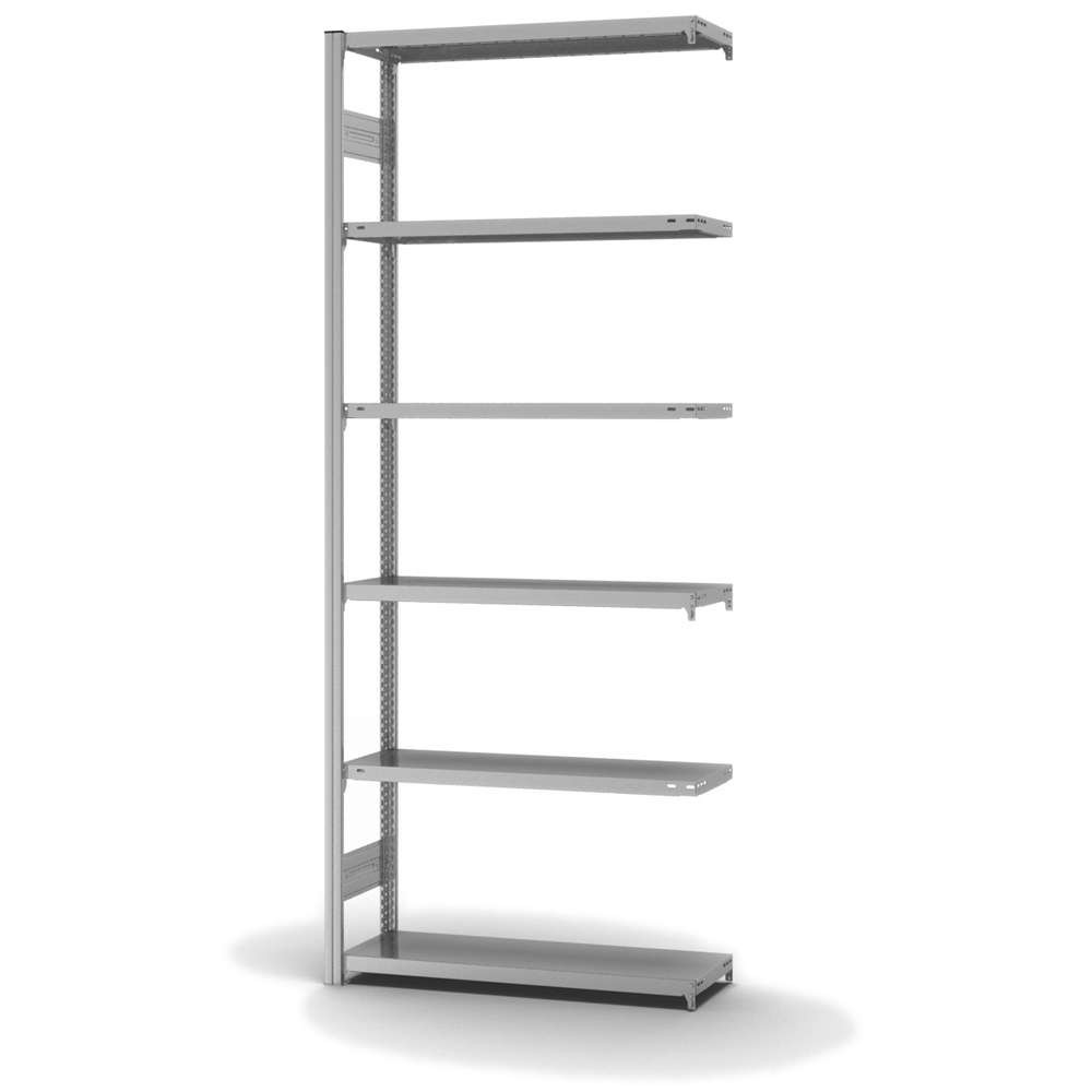 Scaffalatura a ripiani hofe, elemento aggiuntivo, 6 ripiani con portata 150 kg, 1010x335x2500 mm - 1