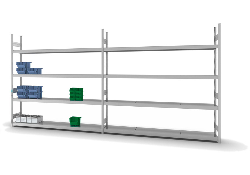 Regál so širokými policami z ocele, prídavné pole, 4 úrovne, police š 2500 mm, 2520x435x2500 mm - 4