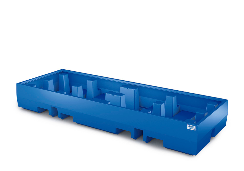 Spill pallet classic-line in polyethylene (PE) for 4 drums, without grid, 2520x900x350 - 1