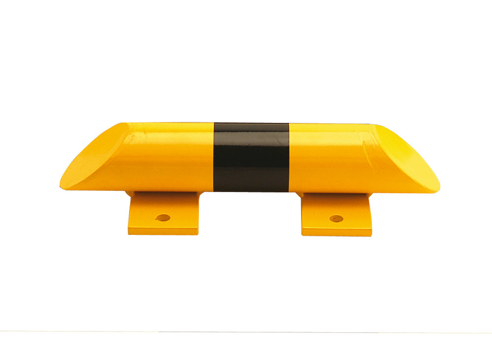 Stootbalk, van 3 mm gehard staal, 400 mm lang, geel/zwart - 1