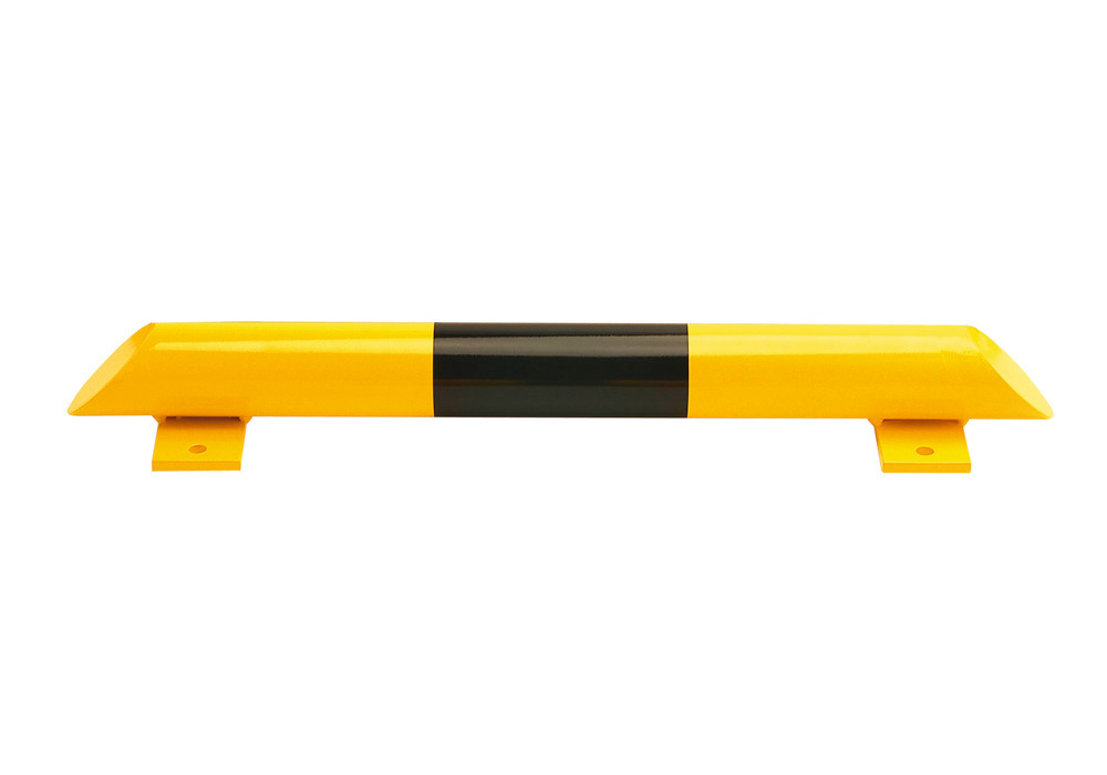 Rammebeskyttelsesbøyle, av 3 mm stål, 800 mm lang, gul/sort - 1