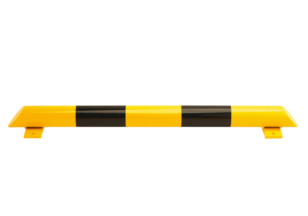 Rammschutzbalken, aus 3 mm Gütestahl, 1200 mm lang, gelb/schwarz - 1