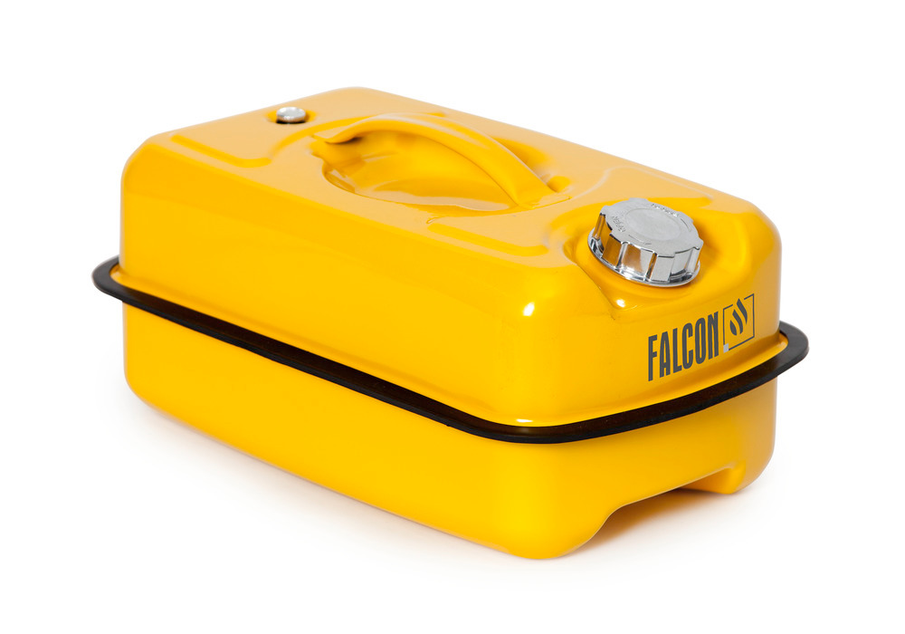 FALCON Teräksinen turva-astia, suojakansi, keltainen, 10 litraa - 1
