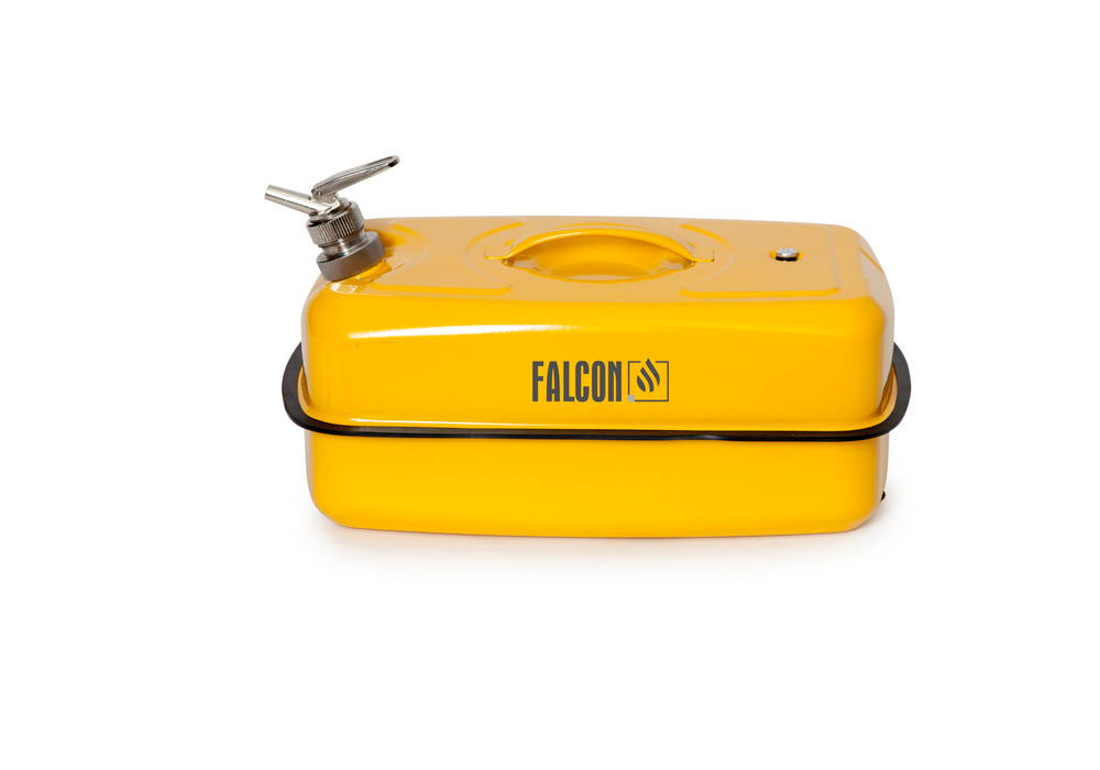 Jerrican de sécurité FALCON, acier peint, avec robinet de précision, jaune, 20 litres - 3