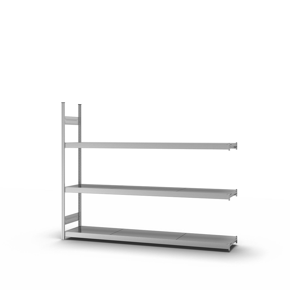 Regál so širokými policami z ocele, prídavné pole, 3 úrovne, police š 2500 mm, 2520x435x2000 mm - 1