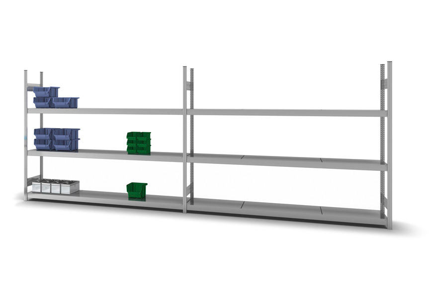Regál so širokými policami z ocele, prídavné pole, 3 úrovne, police š 2500 mm, 2520x435x2000 mm - 4