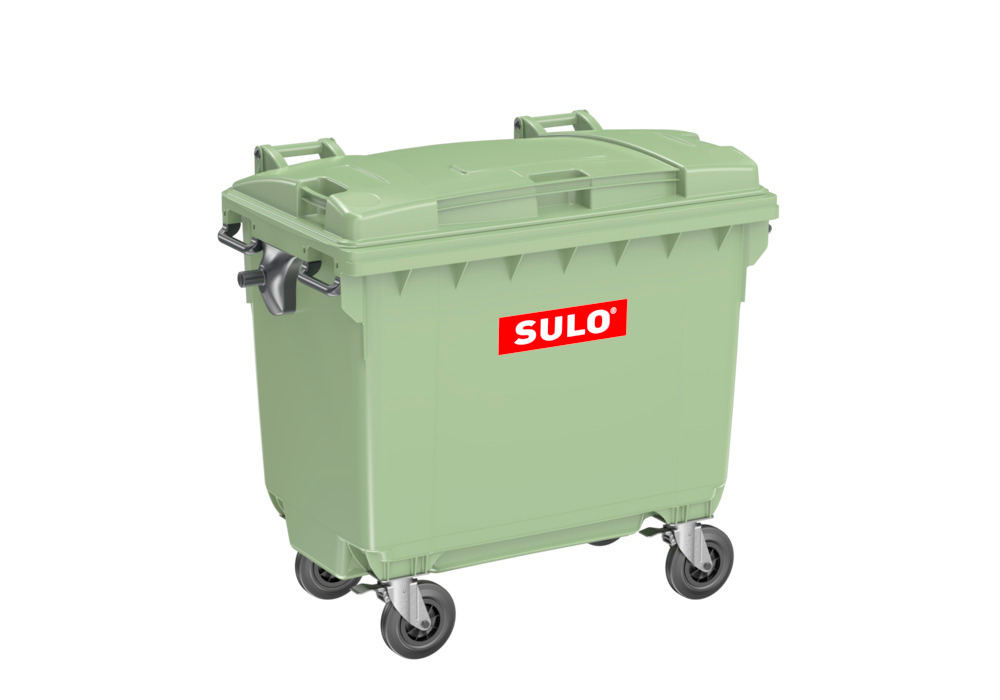 Müllcontainer aus Kunststoff, 660 Liter Volumen, grün - 1