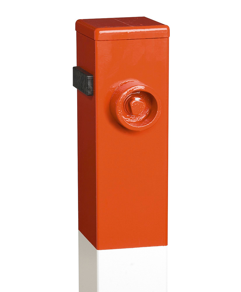 Parkovací stĺpik sklopný, zinkovaný, červeno-biely, zámok na trojhranný kľúč, výška 1 m - 2
