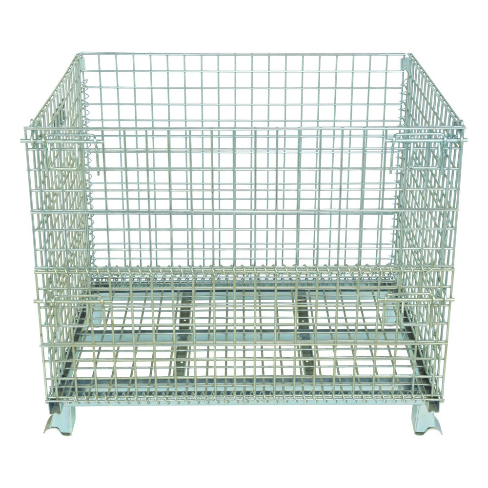 Galvanized Steel Mesh Container 32 In. x 40 In. x 34 In. 4,000 Lb. Capacity Gray - 1