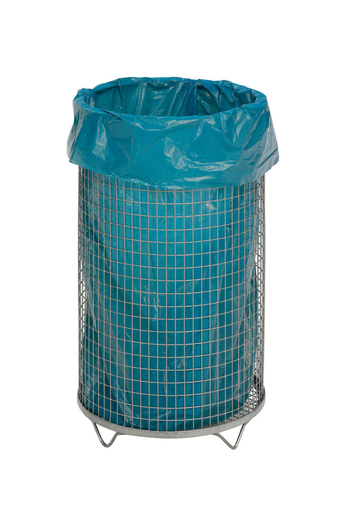 Wire mesh waste bin with mesh base, 75 litre capacity, hot dip galvanised - 3