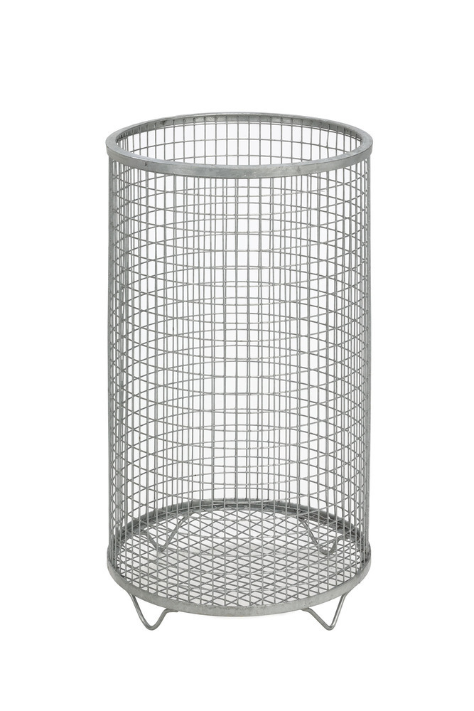 Wire mesh waste bin with mesh base, 75 litre capacity, hot dip galvanised - 1