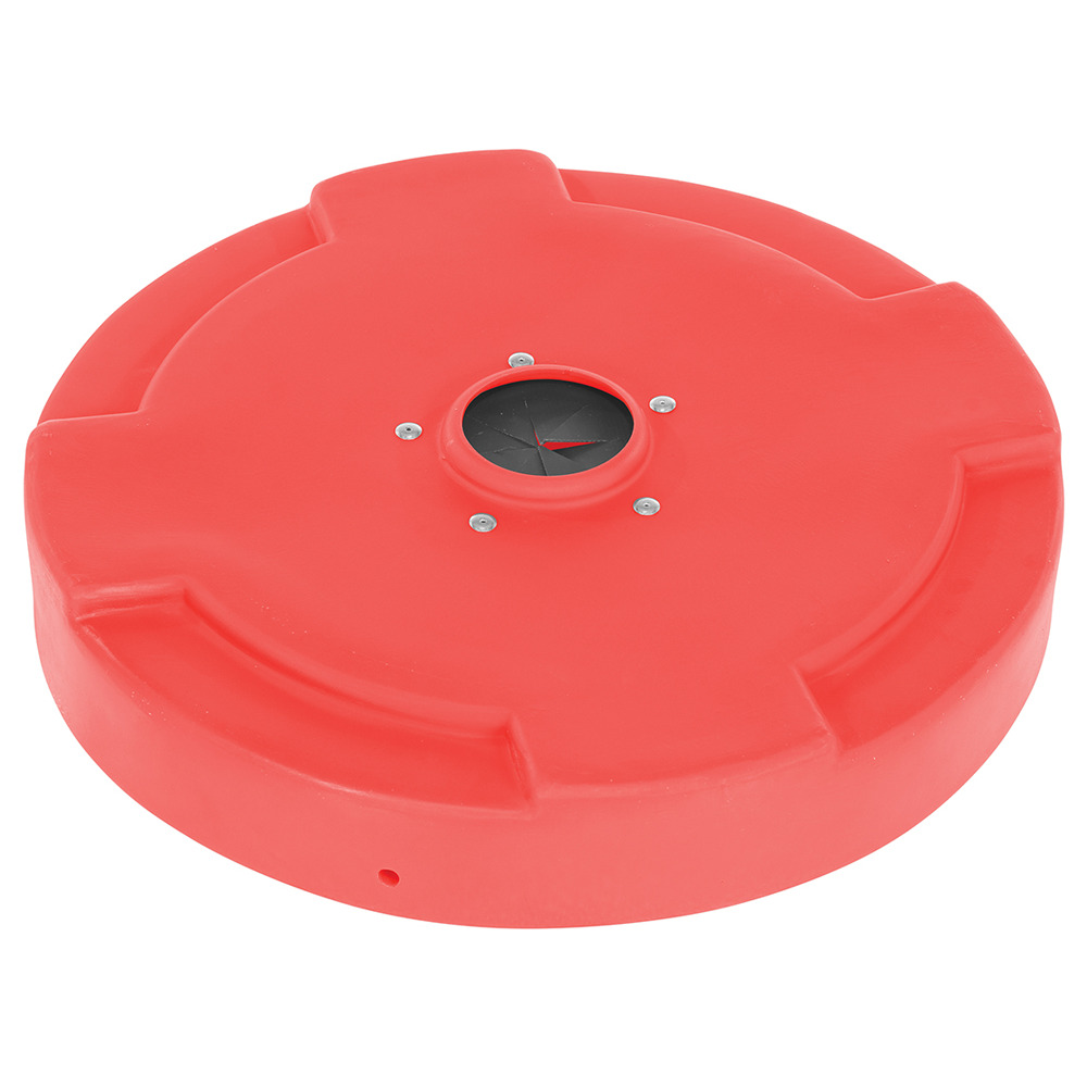 Polyethylene Drum Recycling Lid with Flaps Closed 55 Gallon Red - 1