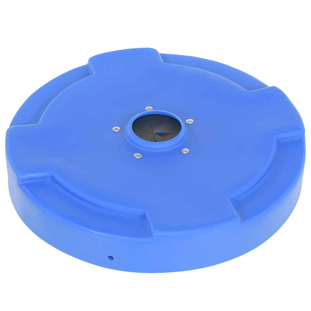 Polyethylene Drum Recycling Lid with Flaps Closed 55 Gallon Blue - 1