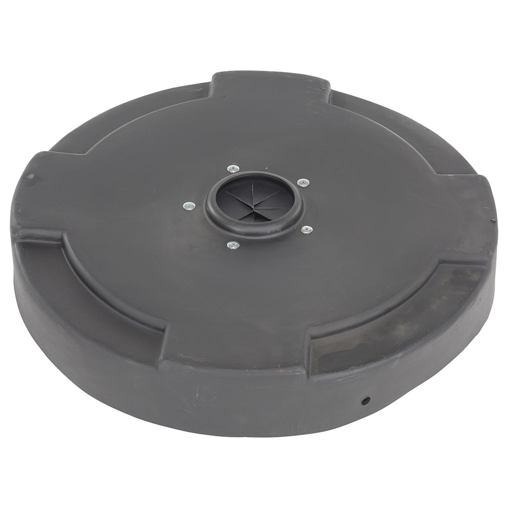 Polyethylene Drum Recycling Lid with Flaps Closed 55 Gallon Black - 1