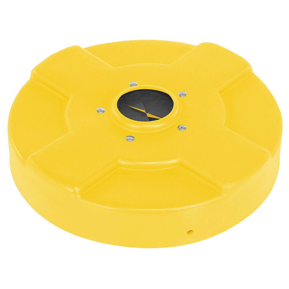 Polyethylene Drum Recycling Lid with Flaps 30 Gallon Yellow - 1