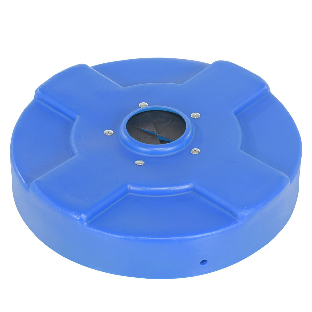 Polyethylene Drum Recycling Lid with Flaps 30 Gallon Blue - 1