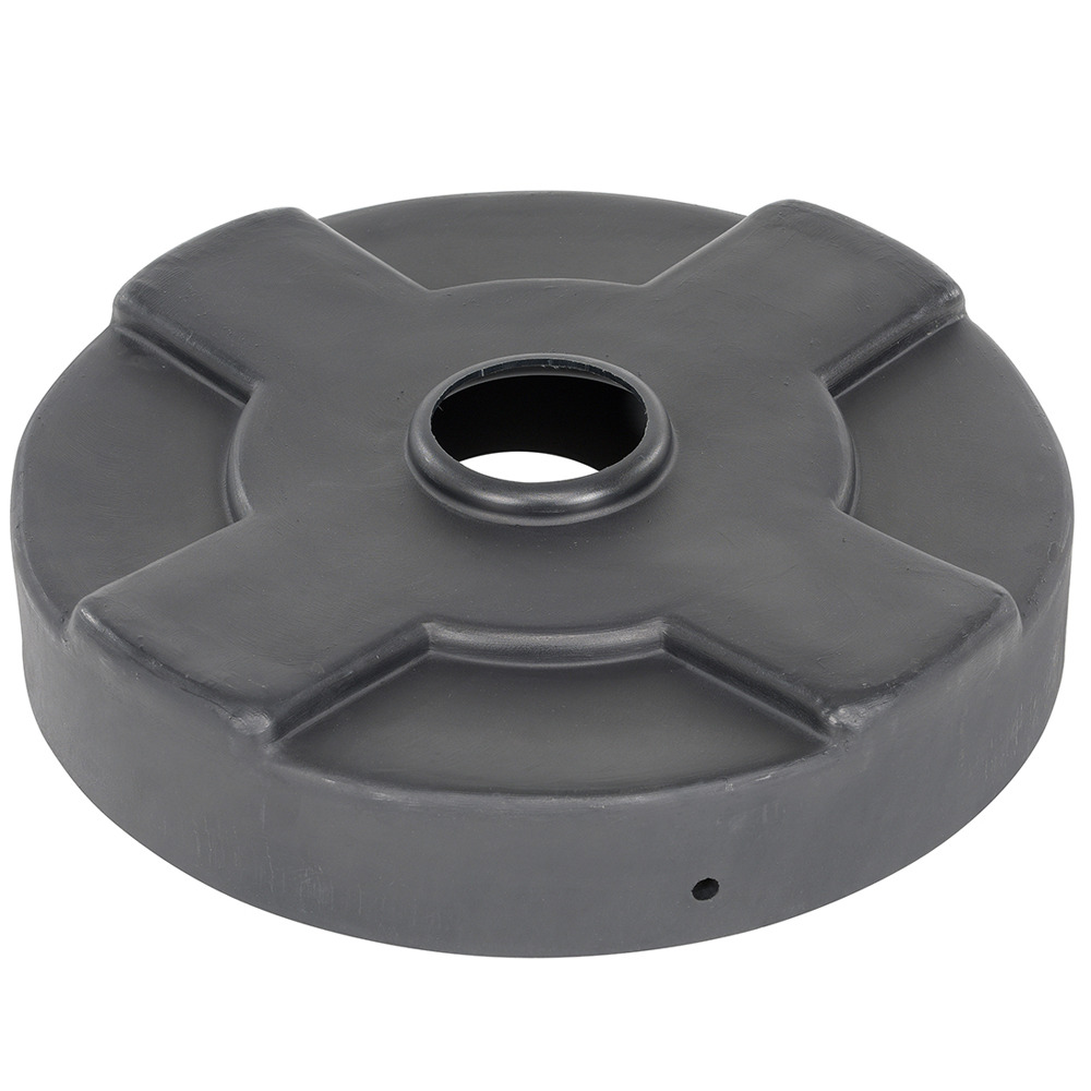 Polyethylene Drum Recycling Lid 30 Gallon Black - 1