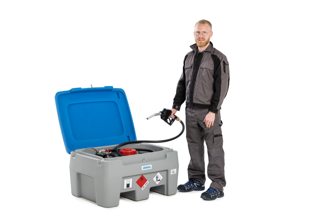 Mobile Dieseltankstelle PolyMove150, Polyethylen,12V Pumpe,150 l Volumen, Durchflusszähler,o.Deckel - 1