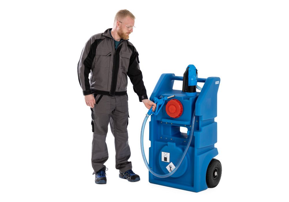 Carrello serbatoio PolyMove 110 per urea, in polietilene, pompa manuale, volume 110 litri - 9