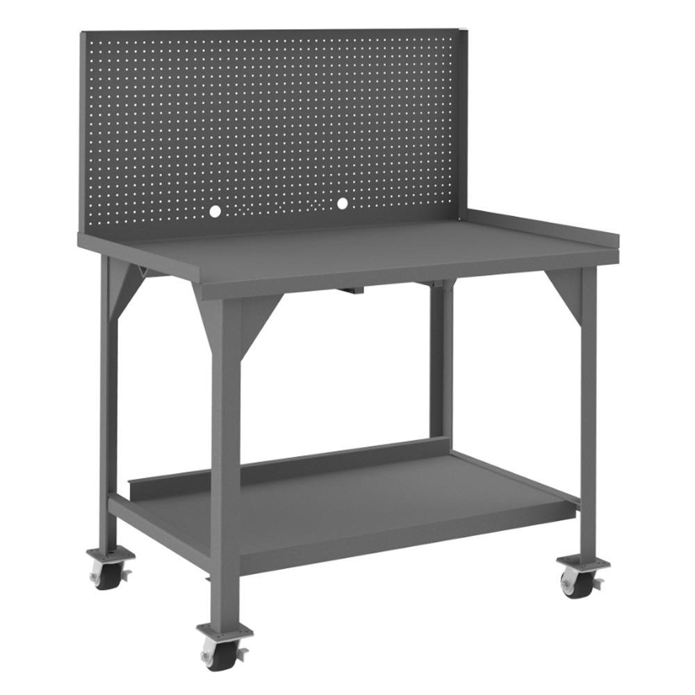 Mobile Workbench, Pegboard Riser, 60 x 30 x 62 - 1