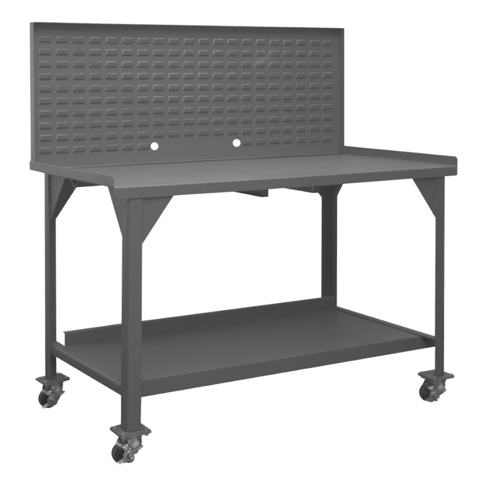 Mobile Workbench, Louvered Panel, 60 x 36 x 62 - 1