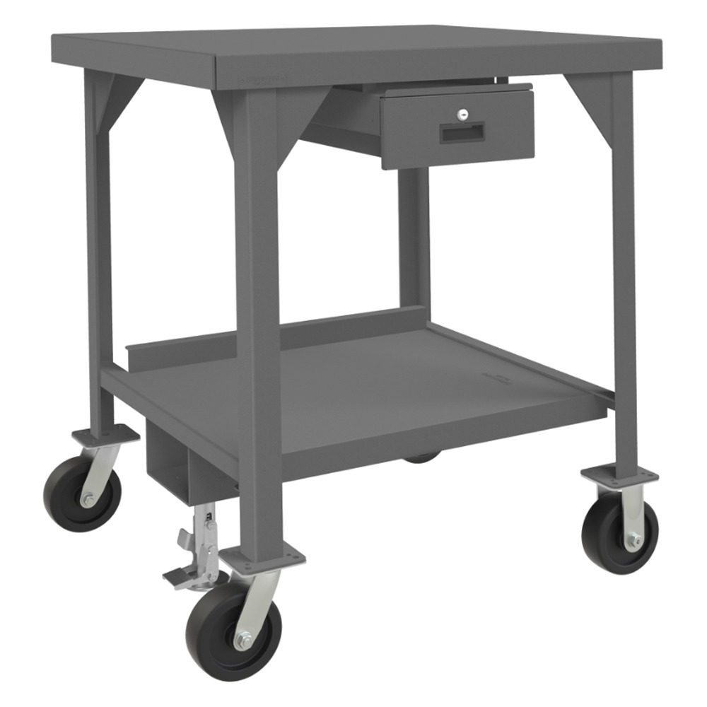 Heavy Duty, Mobile Workbench with Floor Lock, 1 Drawer, 48 x 30 - 1