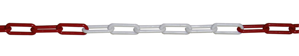 Plastový řetěz, dlouhý 10 m, červenobílý, průměr 6 mm