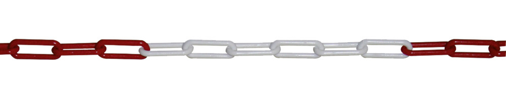 Plastový řetěz, dlouhý 10 m, červenobílý, průměr 6 mm - 1
