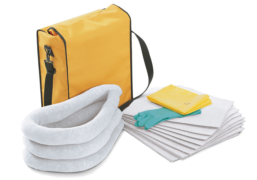 DENSORB Emergency Spill Kit in Weatherproof Bag, application OIL