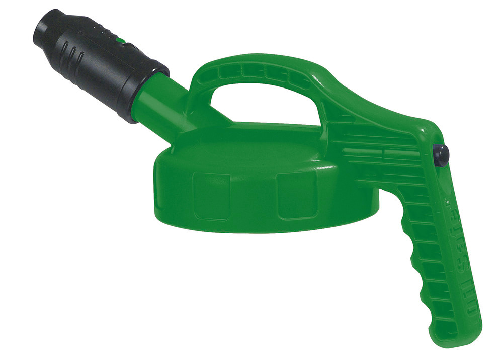Funktionsdeckel für Flüssigkeitsbehälter, mit kurzem Auslauf, grün