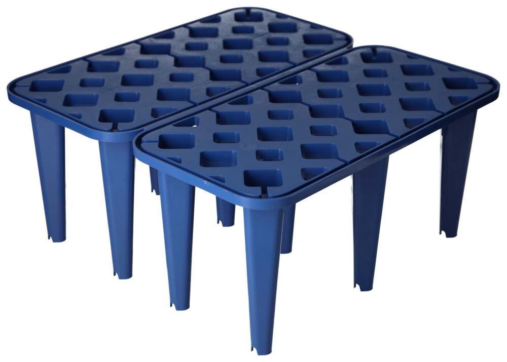 Grid element, plastic, blue, 380 x 380 x 180 mm, for plastic small container tray - 1