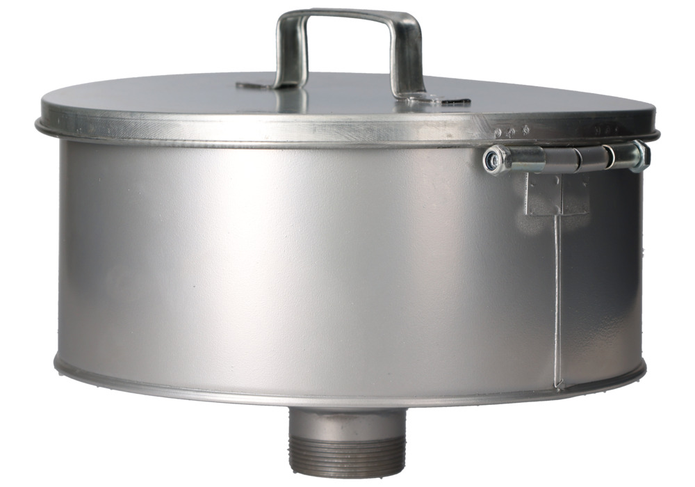 Drum funnel, galvanised, for drums with 2" Trisure thread, lid, cylindrical - 1