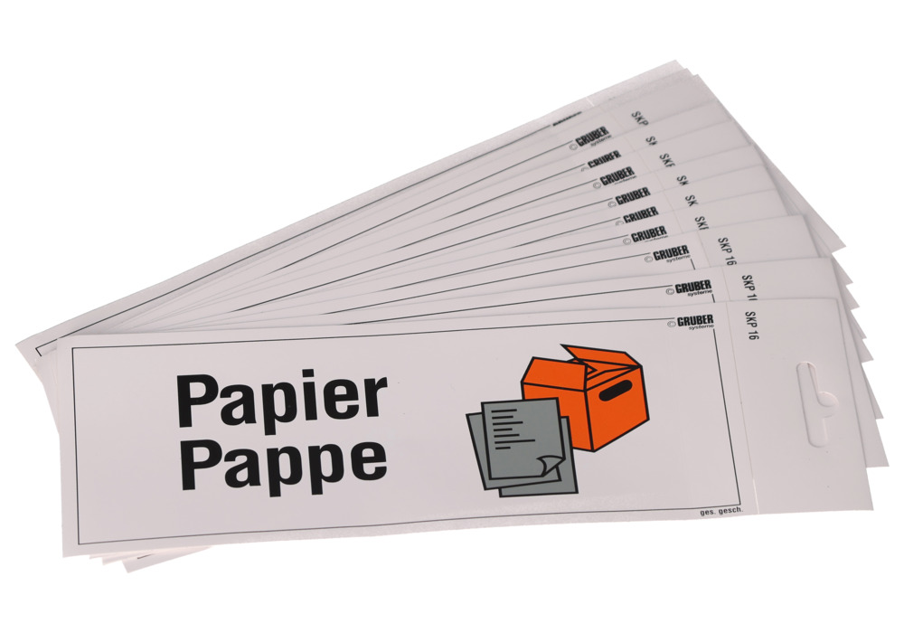 Selbstklebeetiketten Wertstoffsammlung "Papier/Pappe", 10 Stück - 1