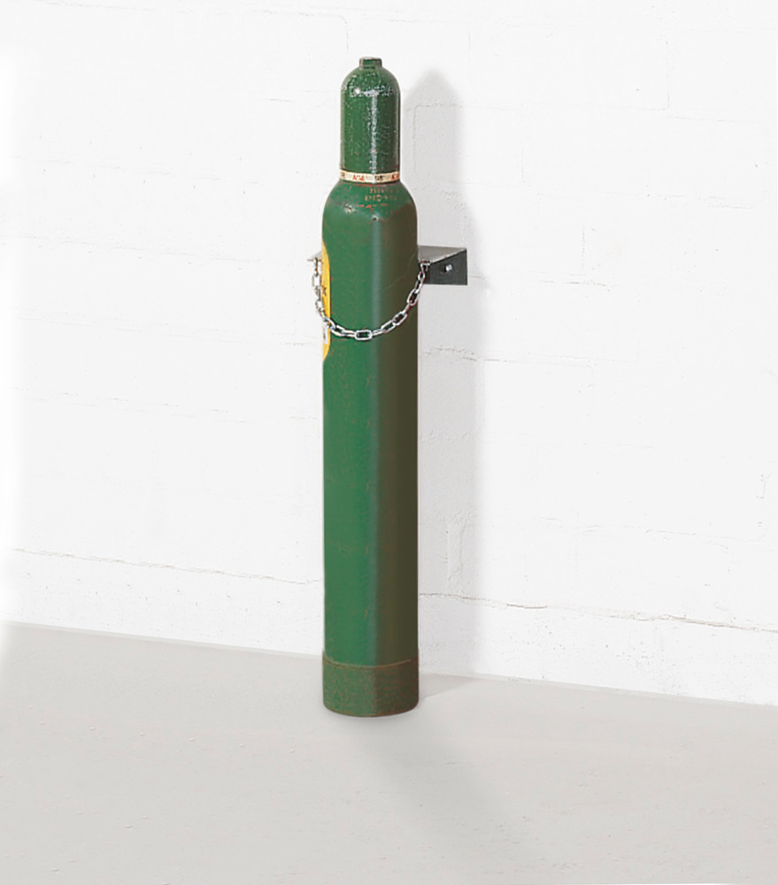 Gasflessenwandhouder WH 140-S van staal, verz., voor 1 fles van 140 mm Ø