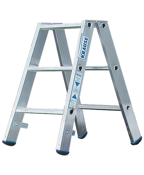 Stufenstehleiter aus Aluminium, mit 2 x 3 Stufen - 1
