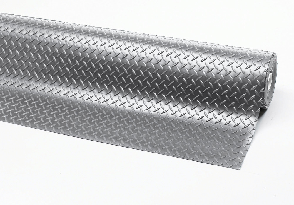Halksäker gångmatta av gummi, Diamond Plate Runner, strukturerat mönster, 91 cm x 22,8 m, grå - 1