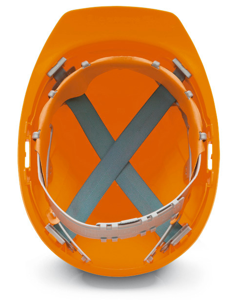 Schuberth Bauschutzhelm mit 4-Punkt-Gurtband, gemäß DIN-EN 397, orange - 1