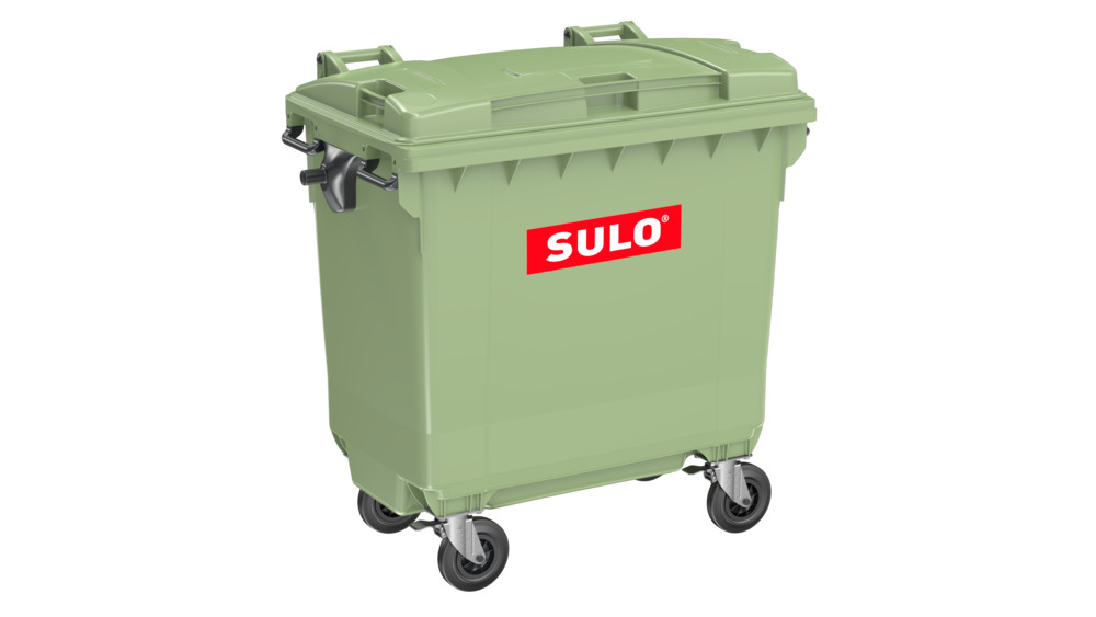 Müllcontainer aus Kunststoff, 770 Liter Volumen, grün - 1