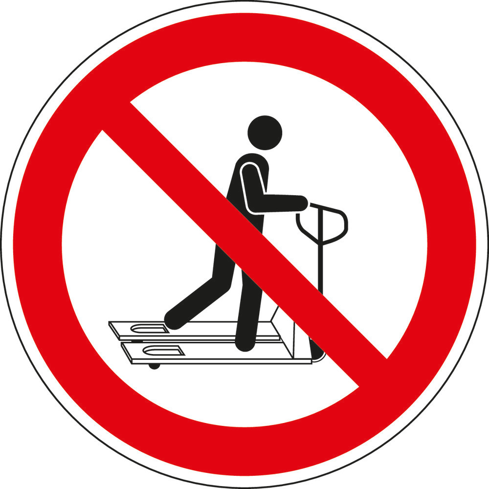 Prohibition sign "Do not ride pallet trucks", foil, self-adhesive, 100 mm, Pack = 10 pcs. - 1