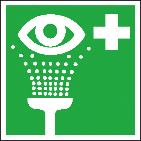 Označenie Zariadenie pre výplach očí, ISO 7010, luminiscenčné, samolepiaca fólia, 150 x 150 mm, 10ks - 1