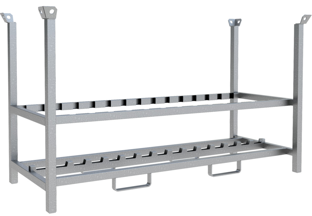 Lager und Transportpalette zur Aufnahme von 15 Kabelbrücken, verzinkt - 1