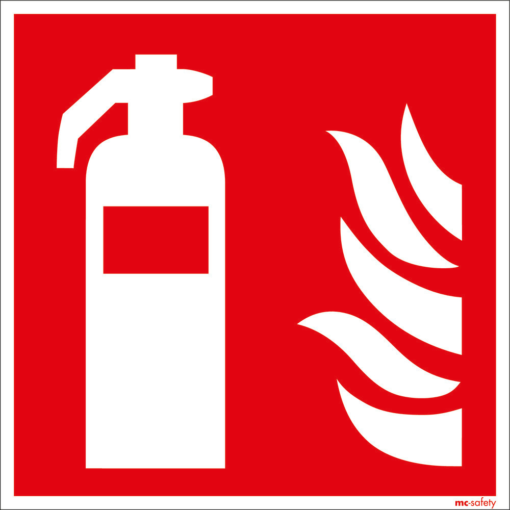 Señal Extintor de incendios, ISO 7010, aluminio, fluorescente, 150 x 150 mm, pack = 10 uds. - 1