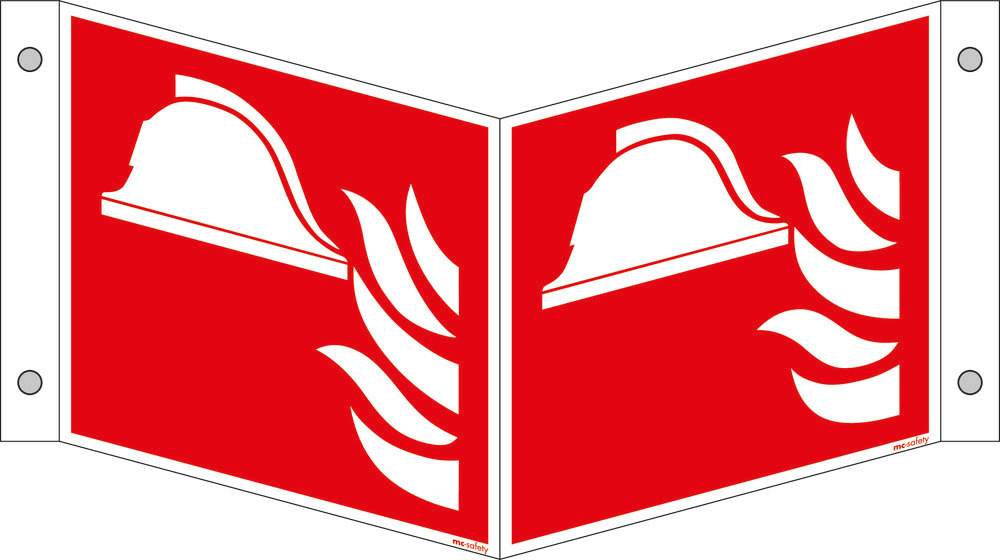 Insegna a libro “Dispositivi antincendio”, ISO 7010, alluminio, fotol., 150x150 mm, conf. 5 pz. - 1