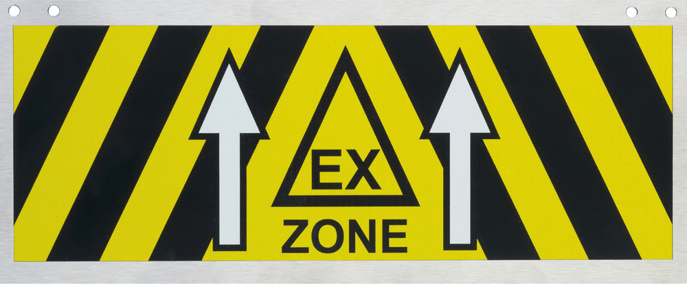 Panneau de signalisation pour zone ATEX en inox, 270 x 110 mm, zone ATEX