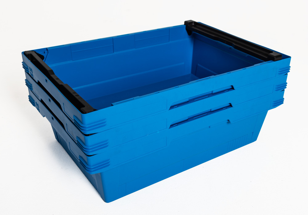 Reusable stacking cont. classic-line D, stack frame, nestable, 600 x 400 x 173 mm, blue, Pk =3 pc. - 2